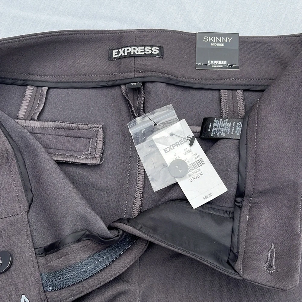 Express Mid-rise Charcoal Dress Pants - Picture 2 of 2